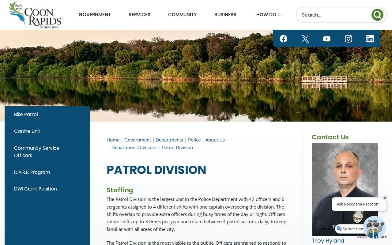 Coon Rapids court records Patrol Division citation workflow