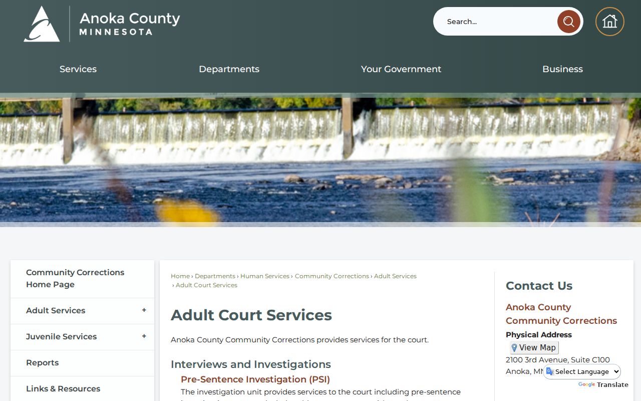 Anoka County Adult Court Services treatment-court program information
