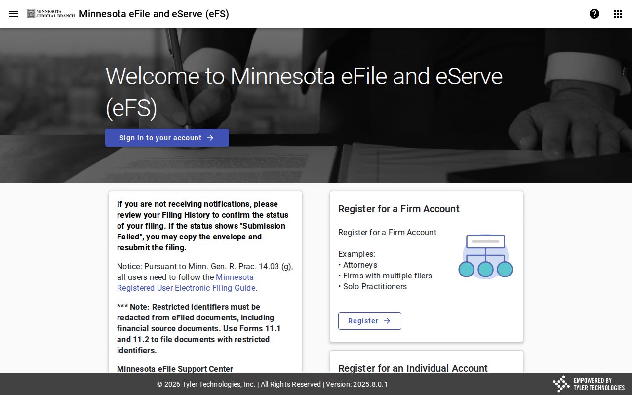 Anoka County court docket Minnesota eFile and eServe filing portal